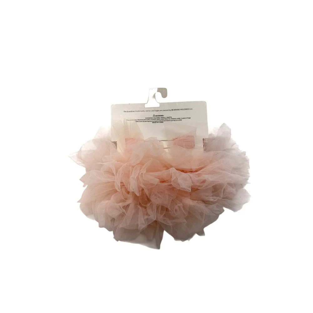 Bebe Baby Girl 2PC Tutu Set Pink Tulle Skirt Flower Headband Rosettes NWT